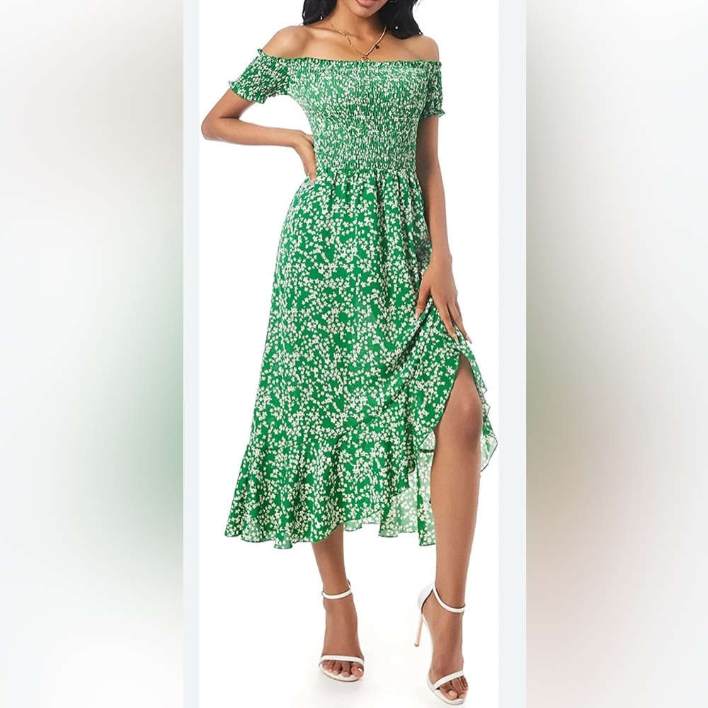 Floral Green Women's Dress Size 6